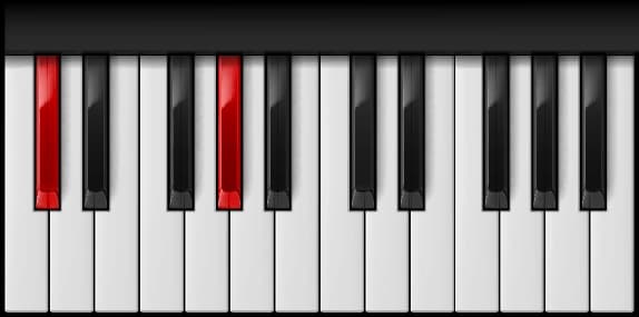 D♭ Power on the piano — Notes: D♭ – A♭
