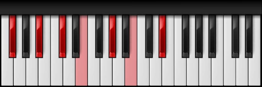 G♭ Dominant 13th on the piano — Notes: G♭ – B♭ – D♭ – E – A♭ – B – E♭
