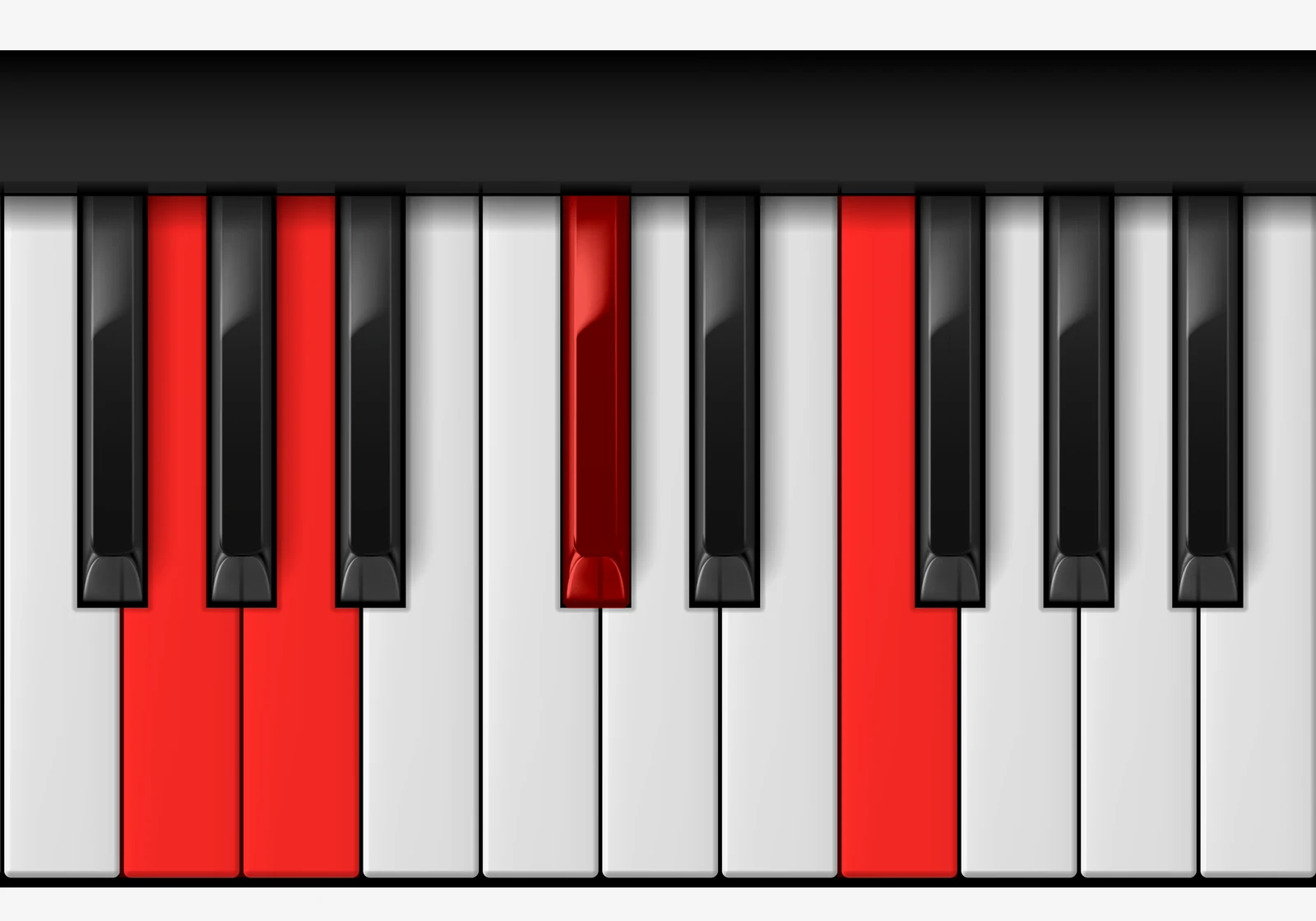 A 7♯5 piano chord, 3rd inversion — G, A, C#, F