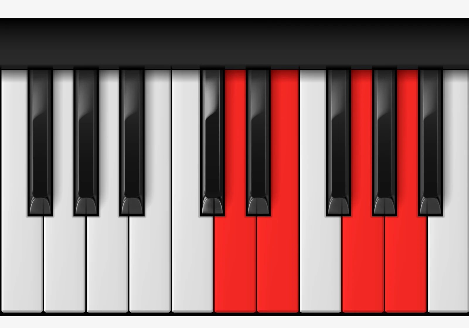 A 7sus4 piano chord, 1st inversion — D, E, G, A