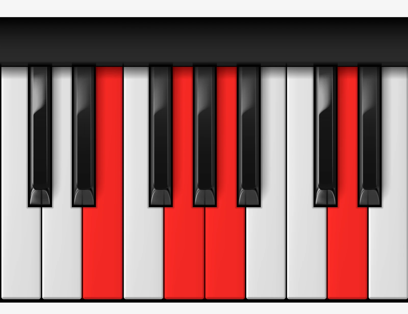 A 7sus4 piano chord, 2nd inversion — E, G, A, D