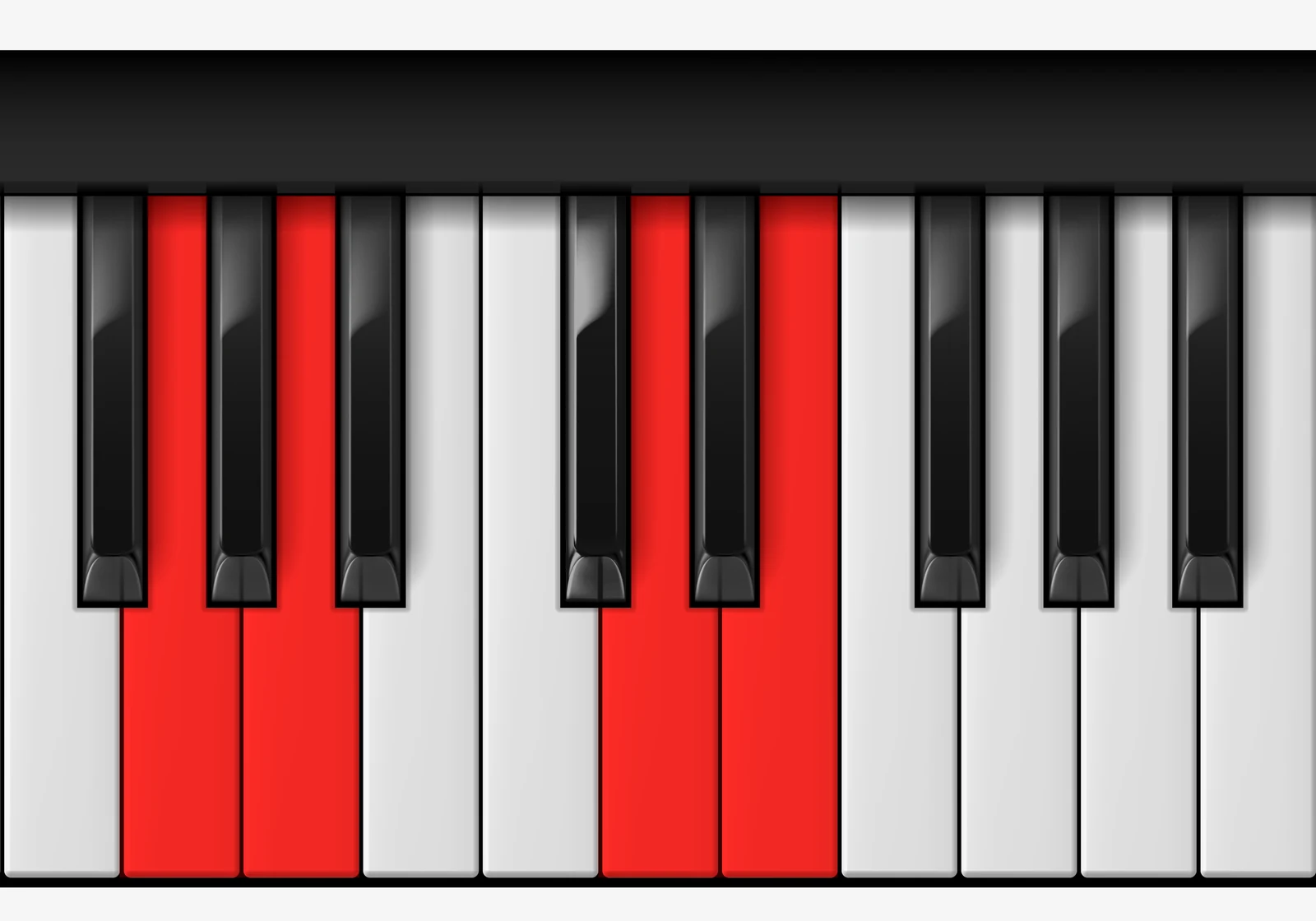 A 7sus4 piano chord, 3rd inversion — G, A, D, E