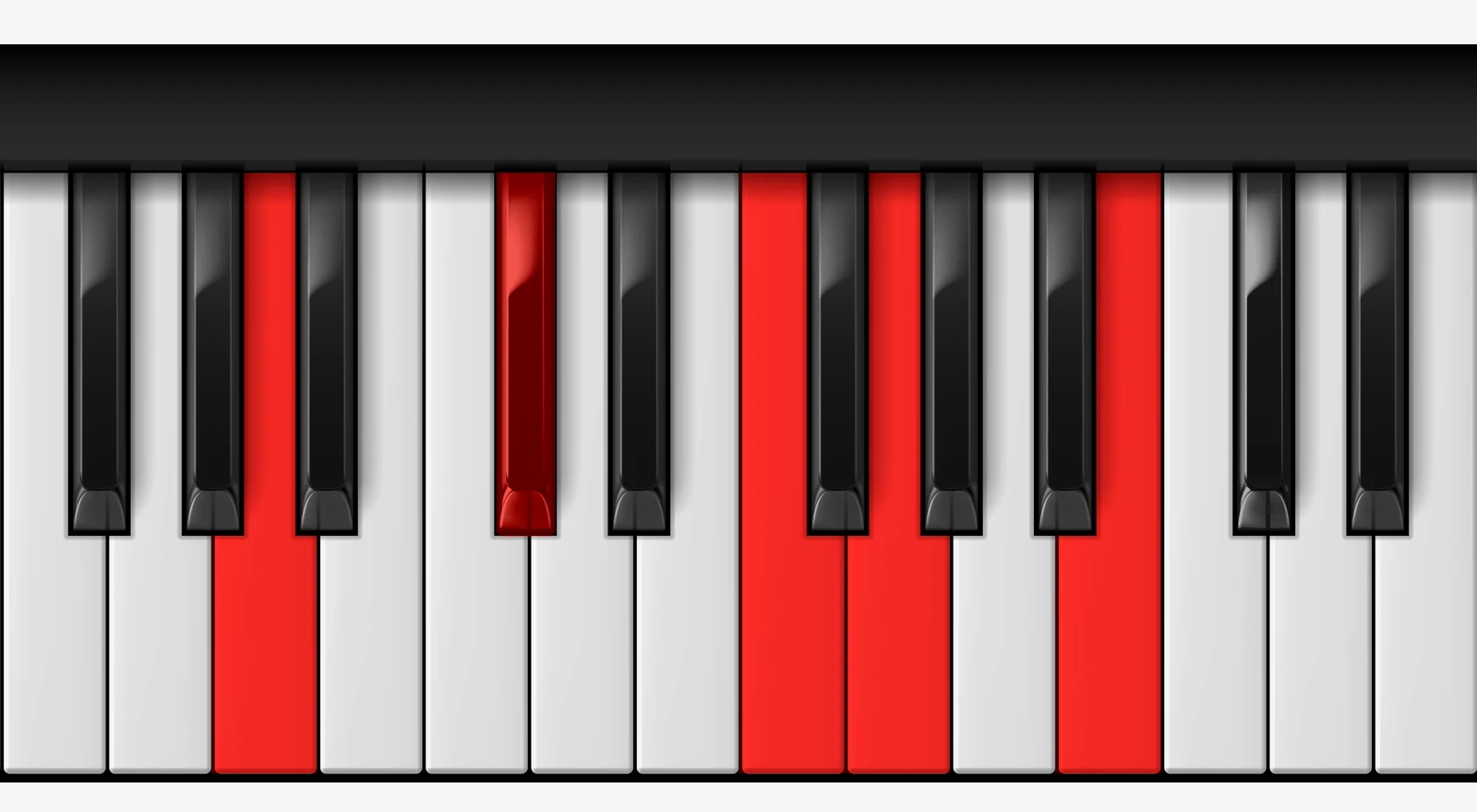 A 9♯5 piano chord, root position — A, C#, F, G, B