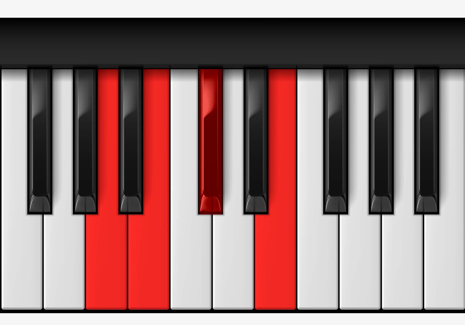 A Add 9 piano chord, 3rd inversion — A, B, C#, E
