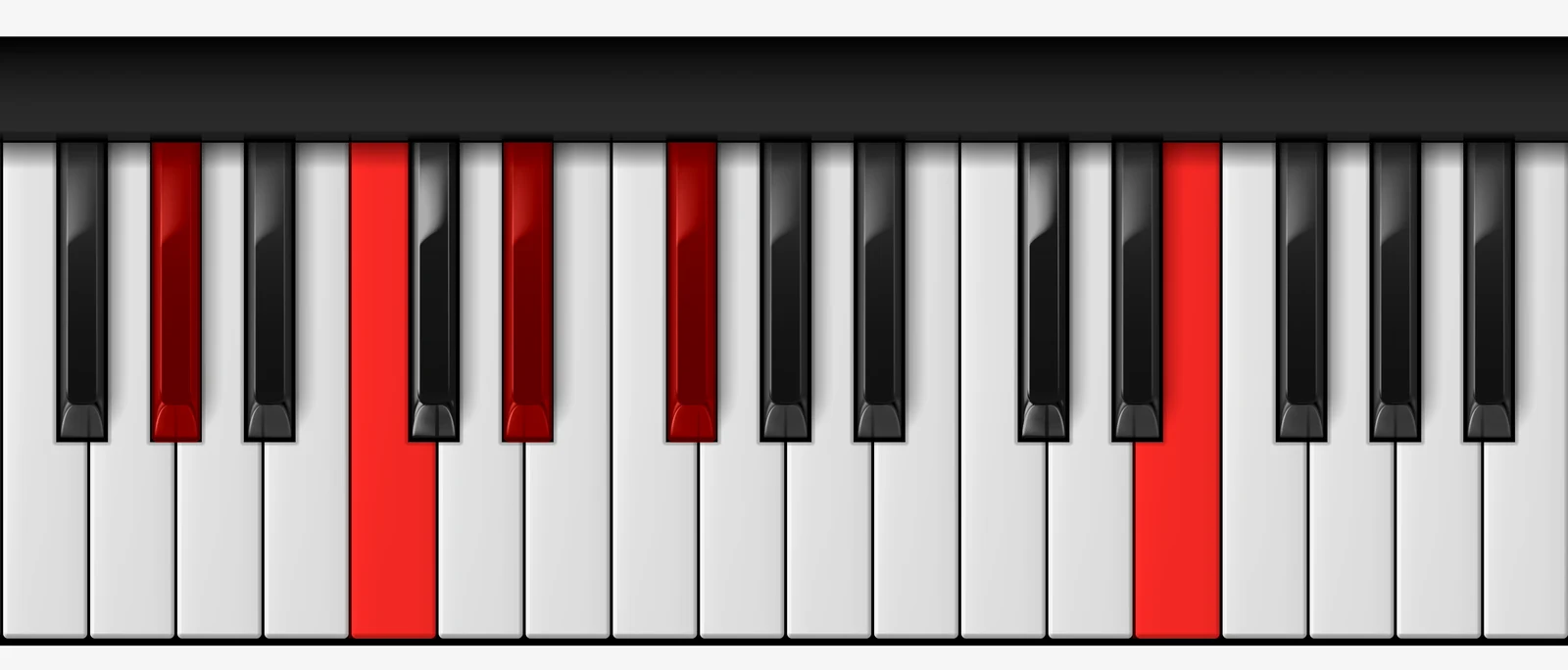 Ab 7♭13 piano chord, root position — Ab, C, Eb, Gb, E