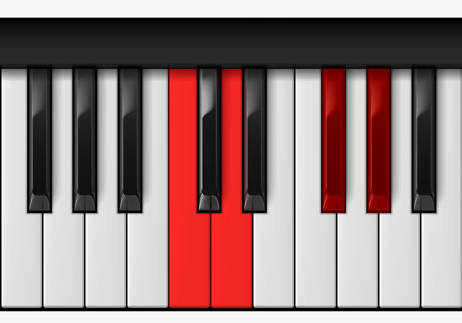 Ab 7♭5 piano chord, 1st inversion — C, D, Gb, Ab