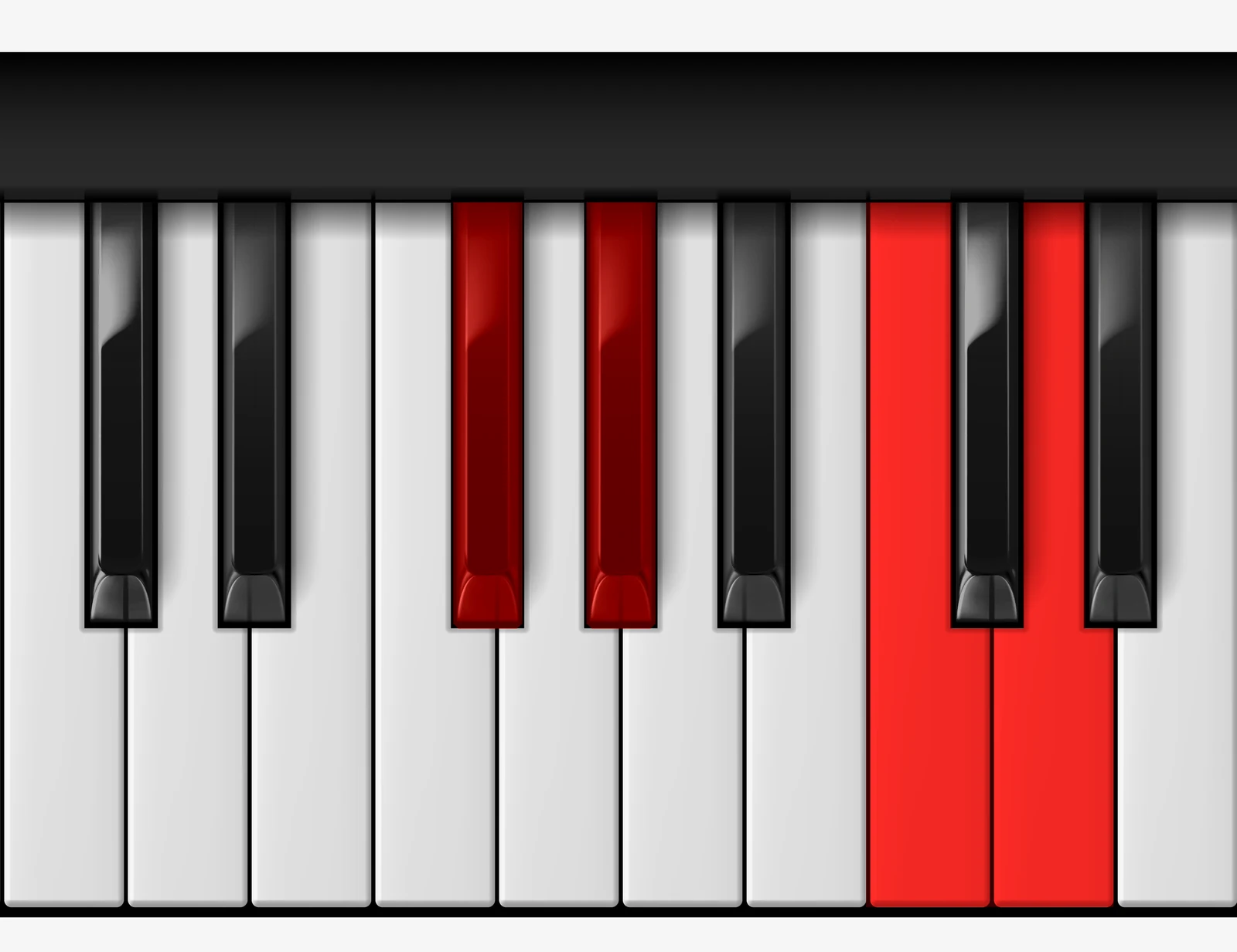 Ab 7♭5 piano chord, 3rd inversion — Gb, Ab, C, D