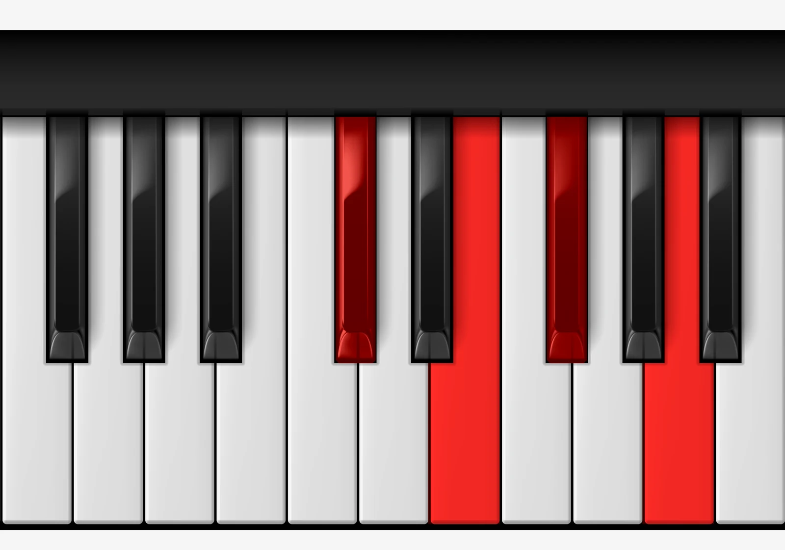 A Major 6 piano chord, 1st inversion — C#, E, F#, A