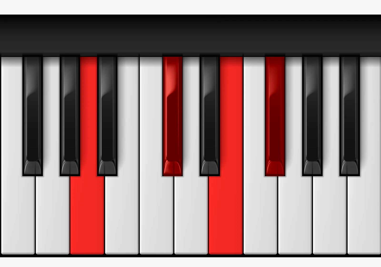 A Major 6 piano chord, root position — A, C#, E, F#