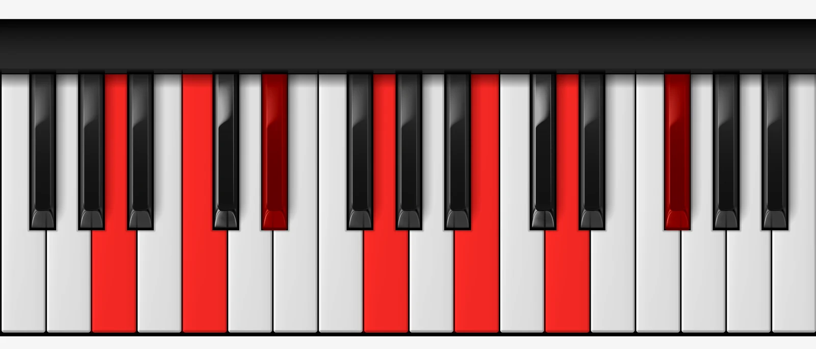 A mi13♭5 piano chord, root position — A, C, Eb, G, B, D, F#
