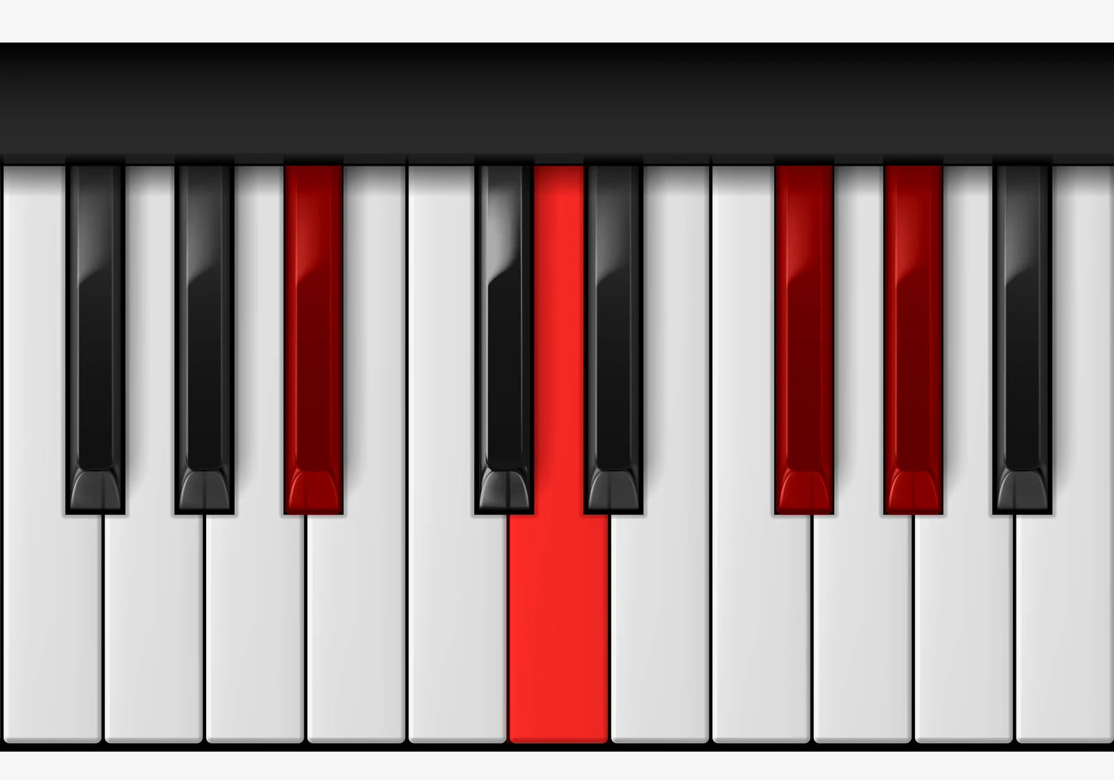 A# 7♯5 piano chord, root position — A#, D, F#, G#
