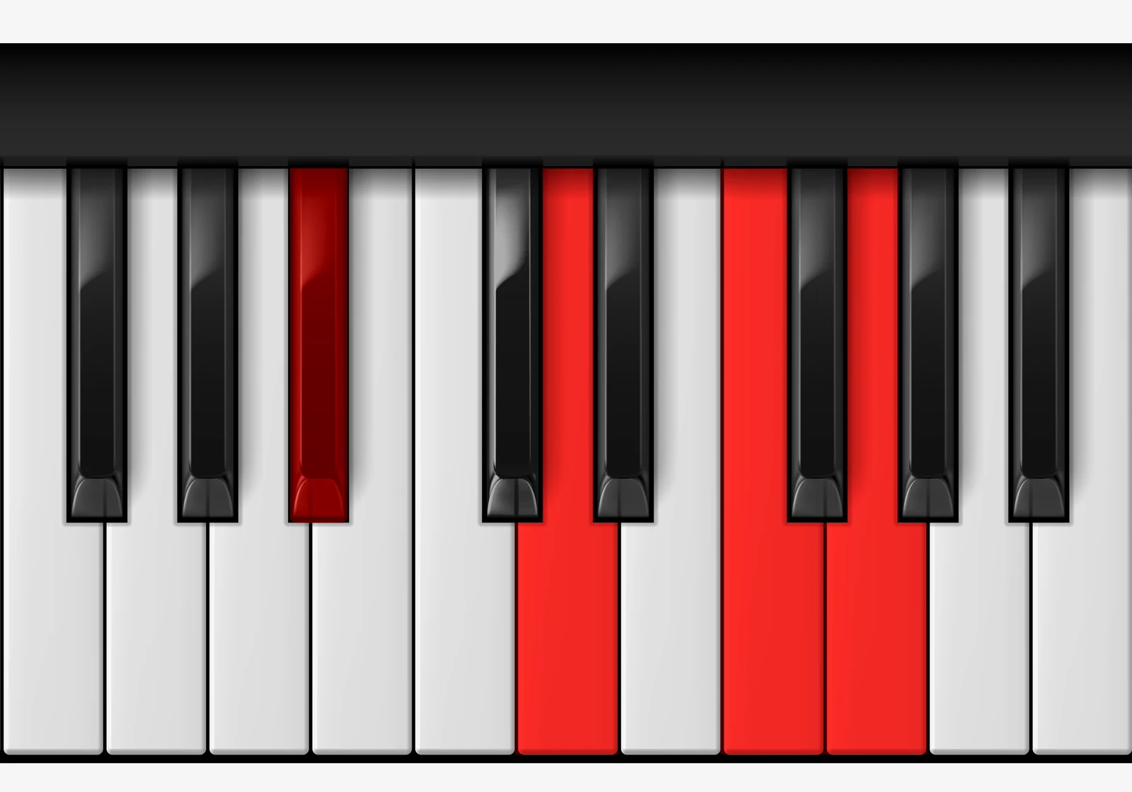 A# Major 6 piano chord, root position — A#, Cx, E#, Fx