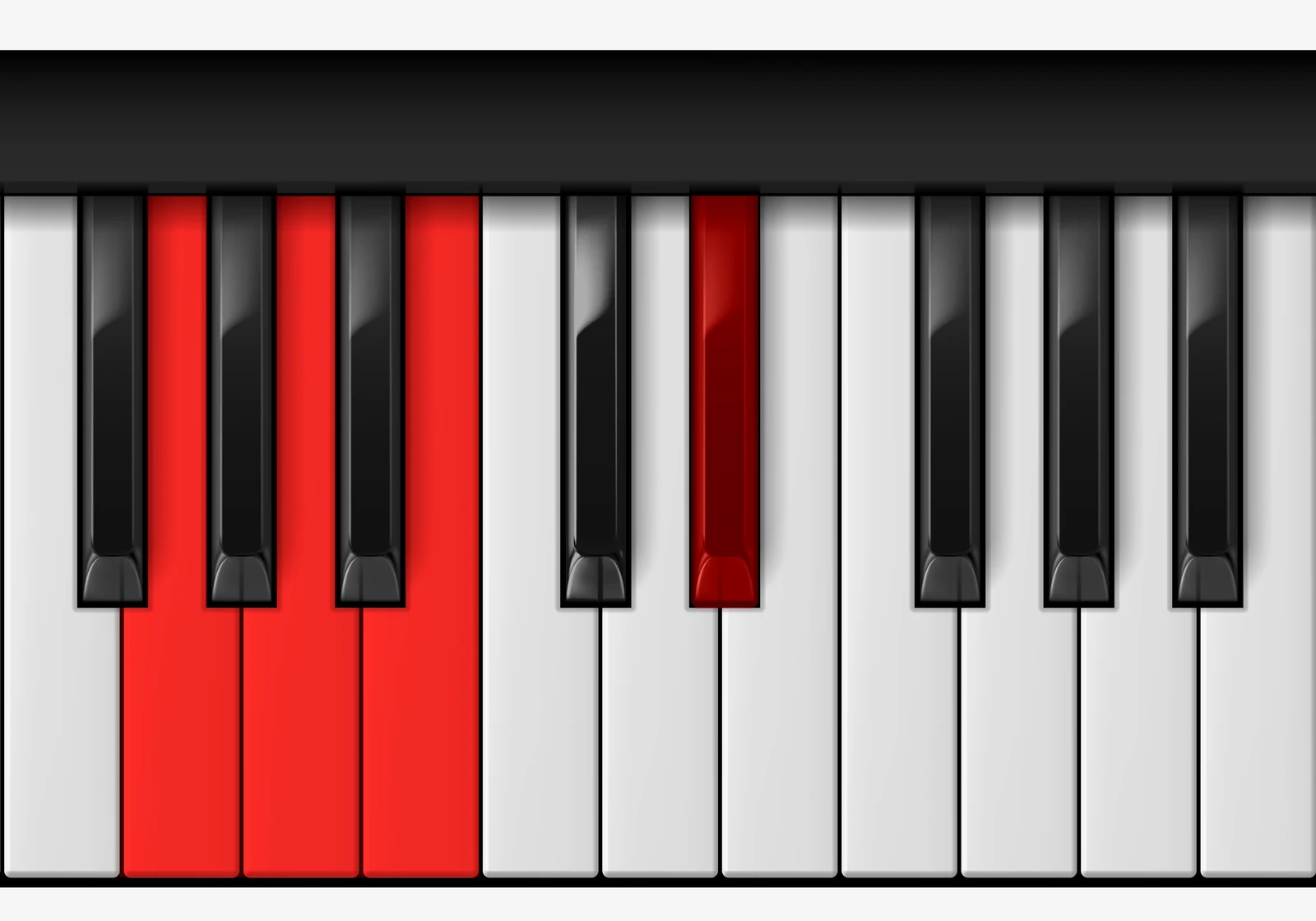 B 7♯5 piano chord, 2nd inversion — G, A, B, D#
