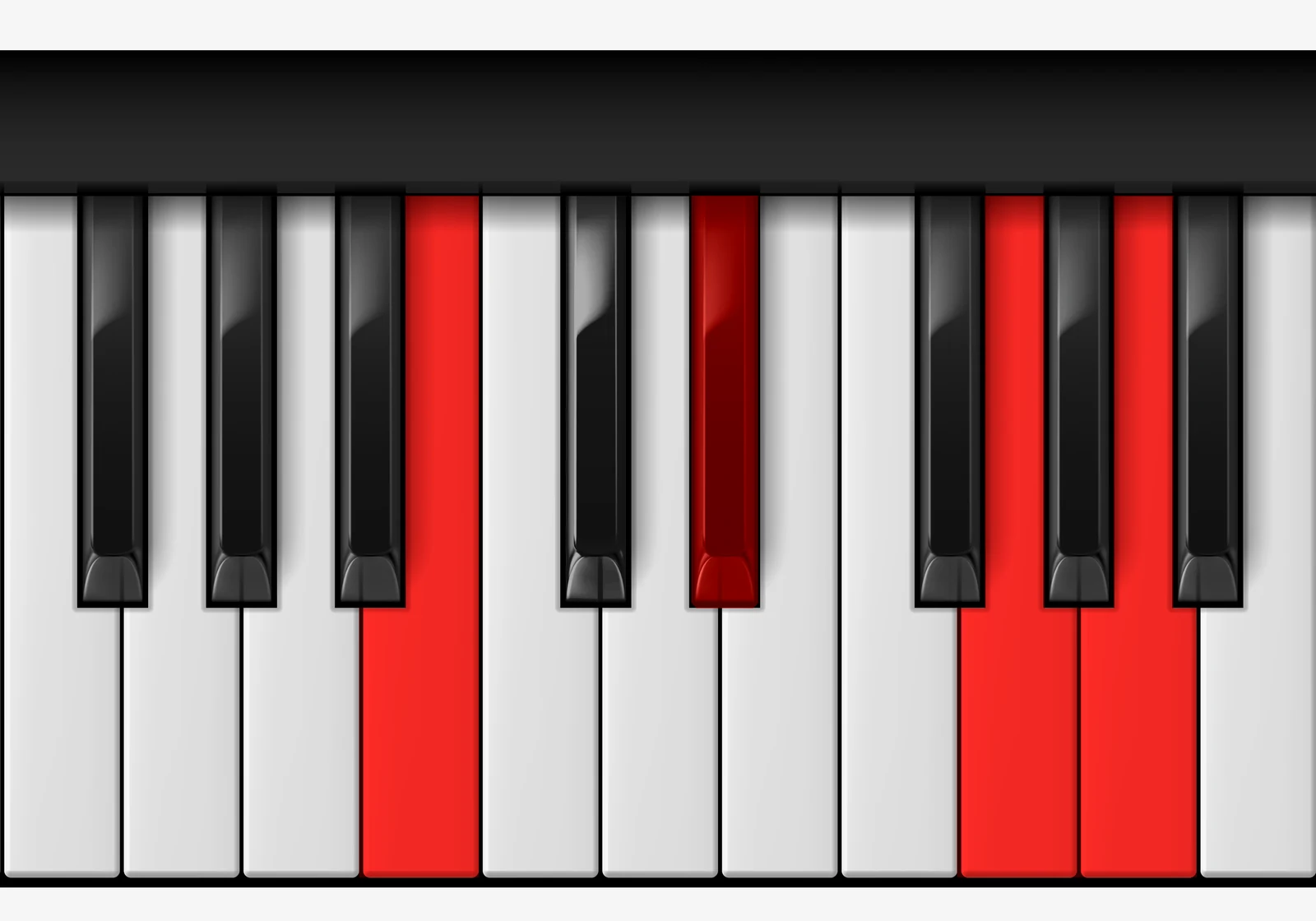 B 7♯5 piano chord, root position — B, D#, G, A