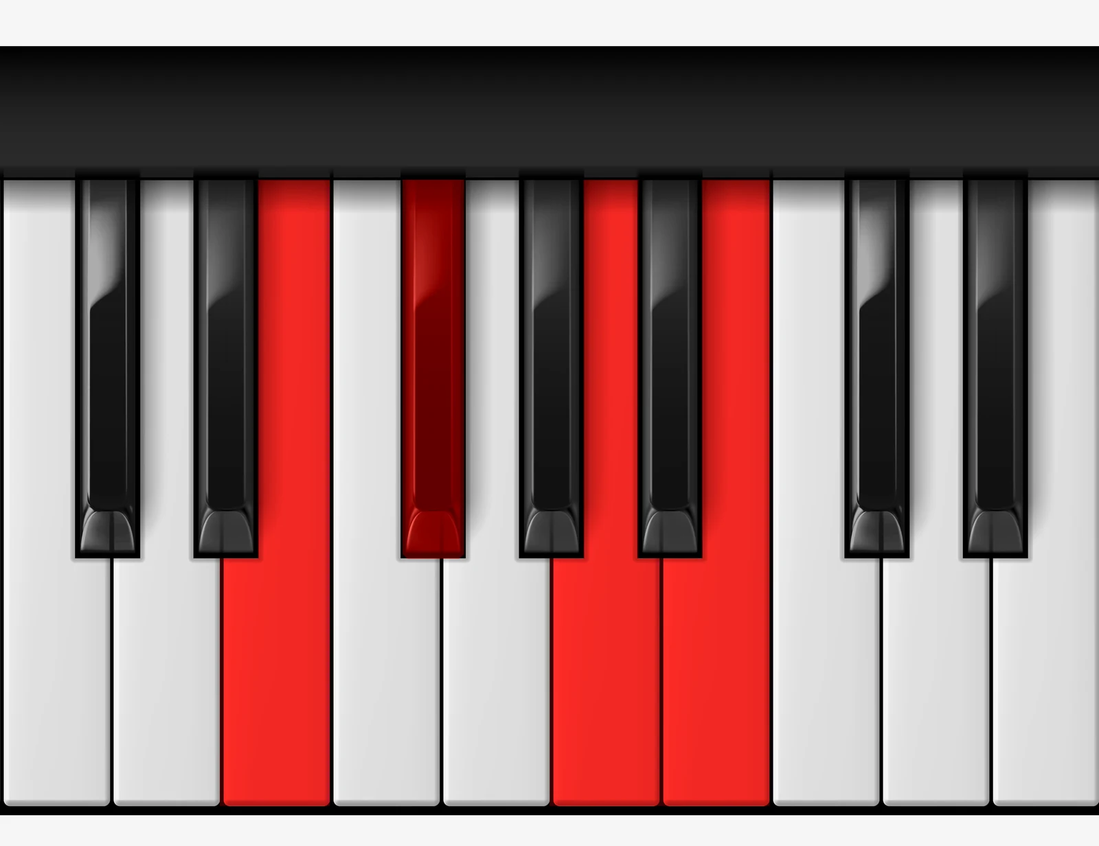 B 7sus4 piano chord, 1st inversion — E, F#, A, B