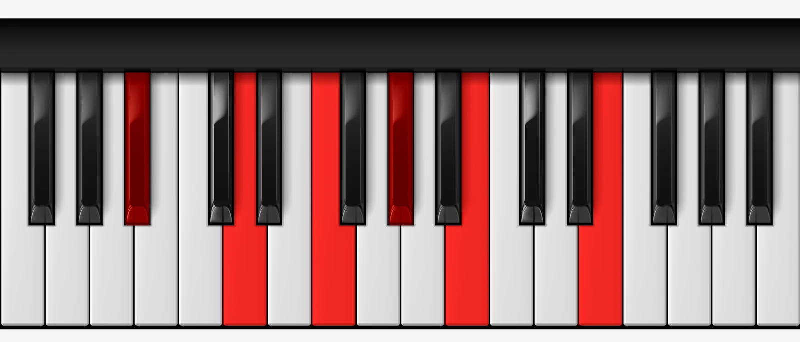 Bb 7♭9♯11 piano chord, root position — Bb, D, F, Ab, B, E