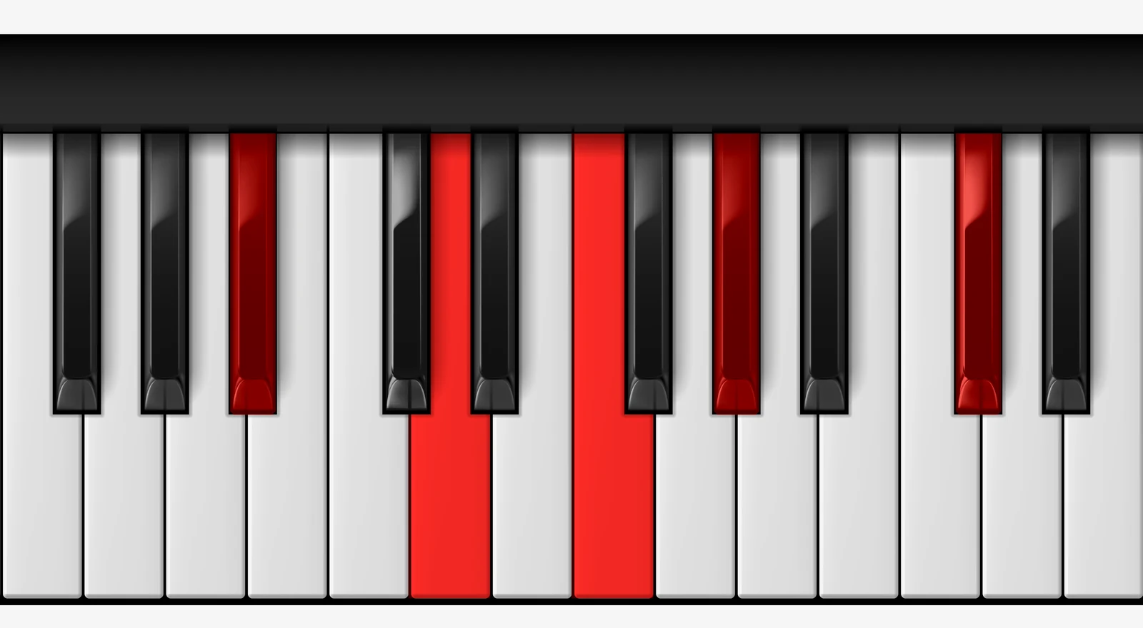 Bb 7♯9 piano chord, root position — Bb, D, F, Ab, C#