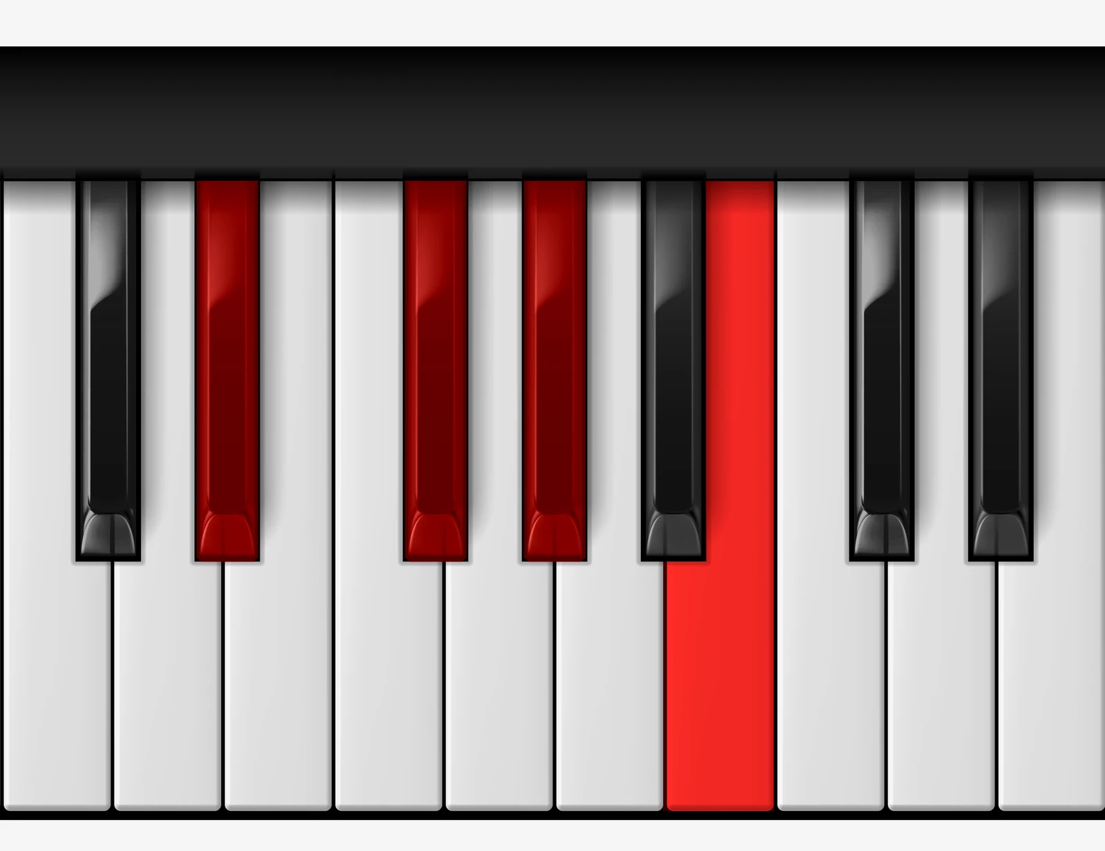 B Major 6 piano chord, 1st inversion — D#, F#, G#, B