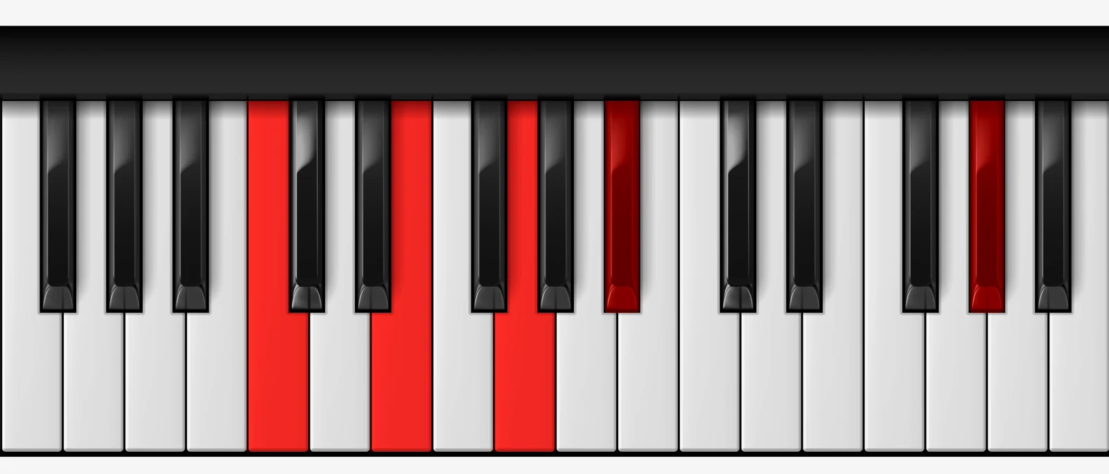 C 7♭13 piano chord, root position — C, E, G, Bb, Ab