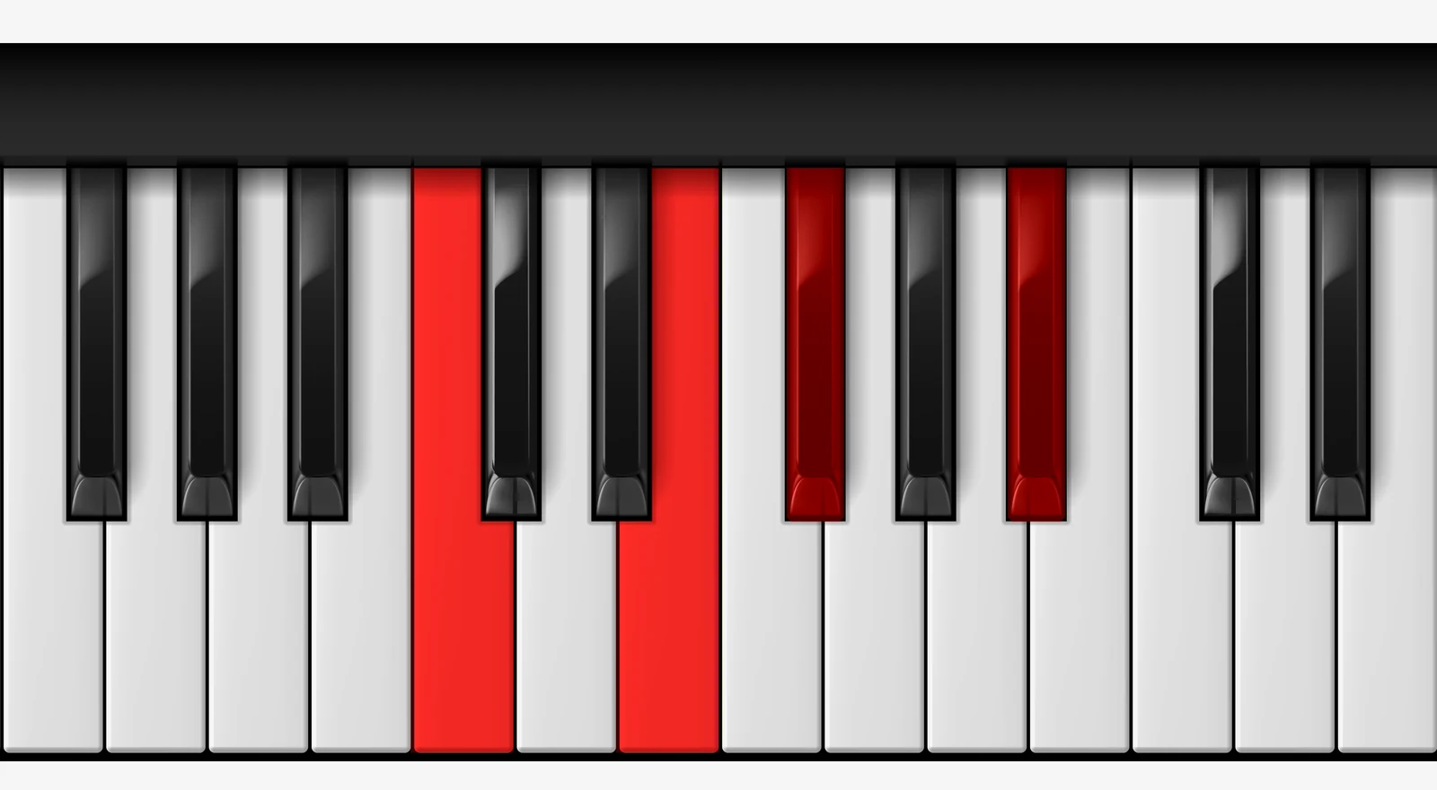 C 7♭5 piano chord, root position — C, E, Gb, Bb