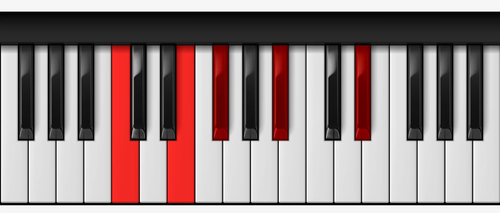 C 7♭5♯9 piano chord, root position — C, E, Gb, Bb, D#