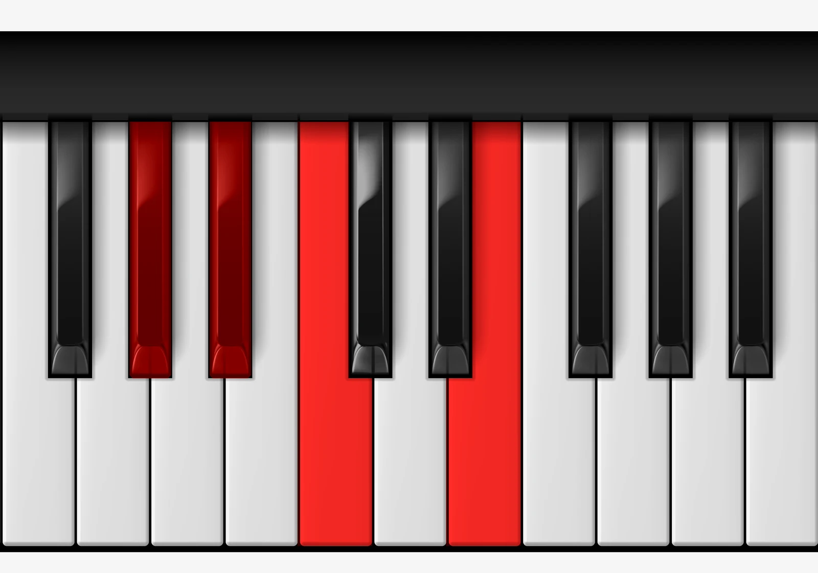 C 7♯5 piano chord, 2nd inversion — G#, Bb, C, E