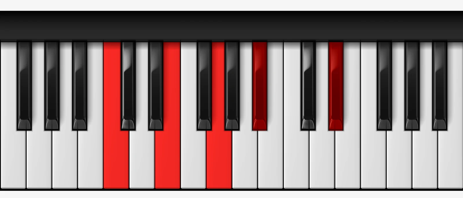 C 7♯9 piano chord, root position — C, E, G, Bb, D#