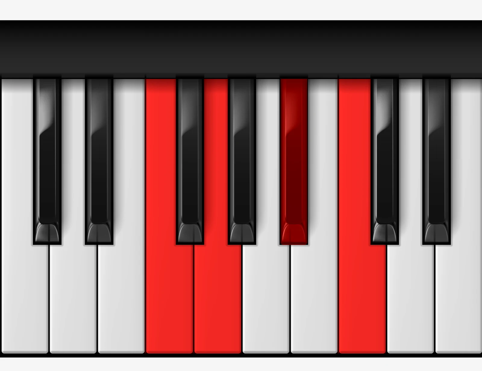 C 7sus4 piano chord, 1st inversion — F, G, Bb, C