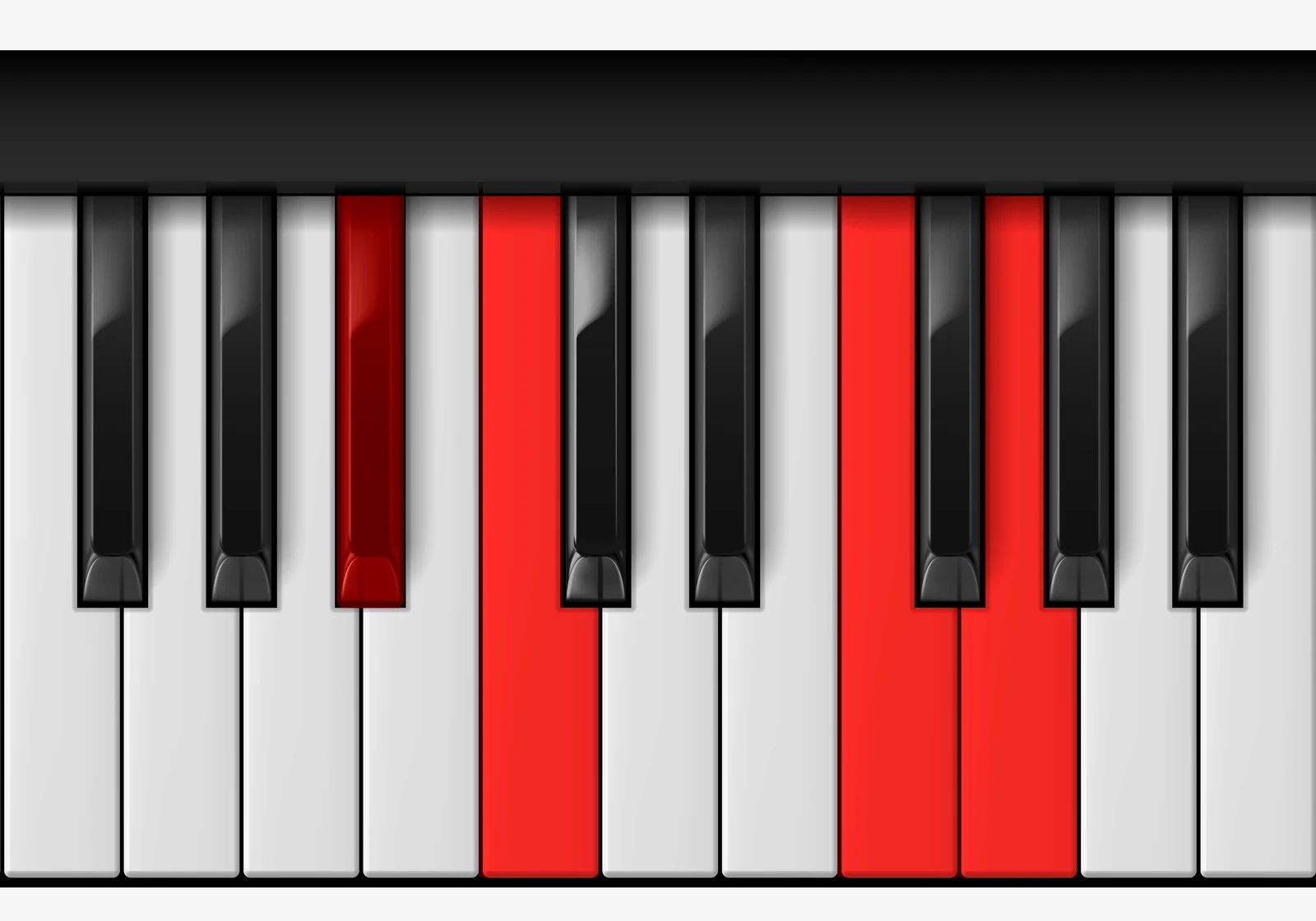 C 7sus4 piano chord, 3rd inversion — Bb, C, F, G