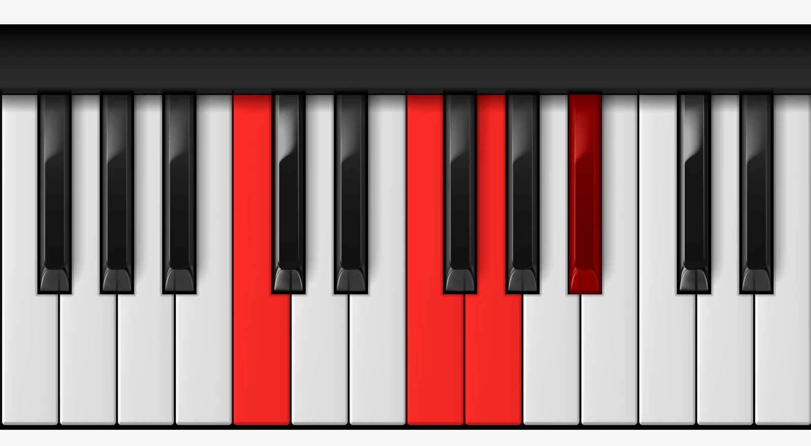 C 7sus4 piano chord, root position — C, F, G, Bb