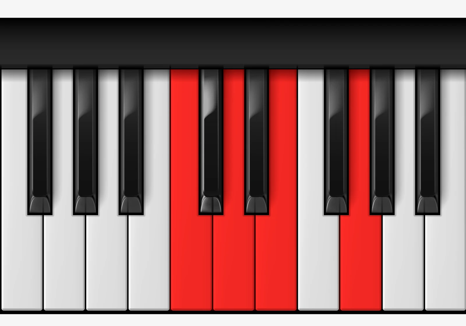 C Add 9 piano chord, 3rd inversion — C, D, E, G