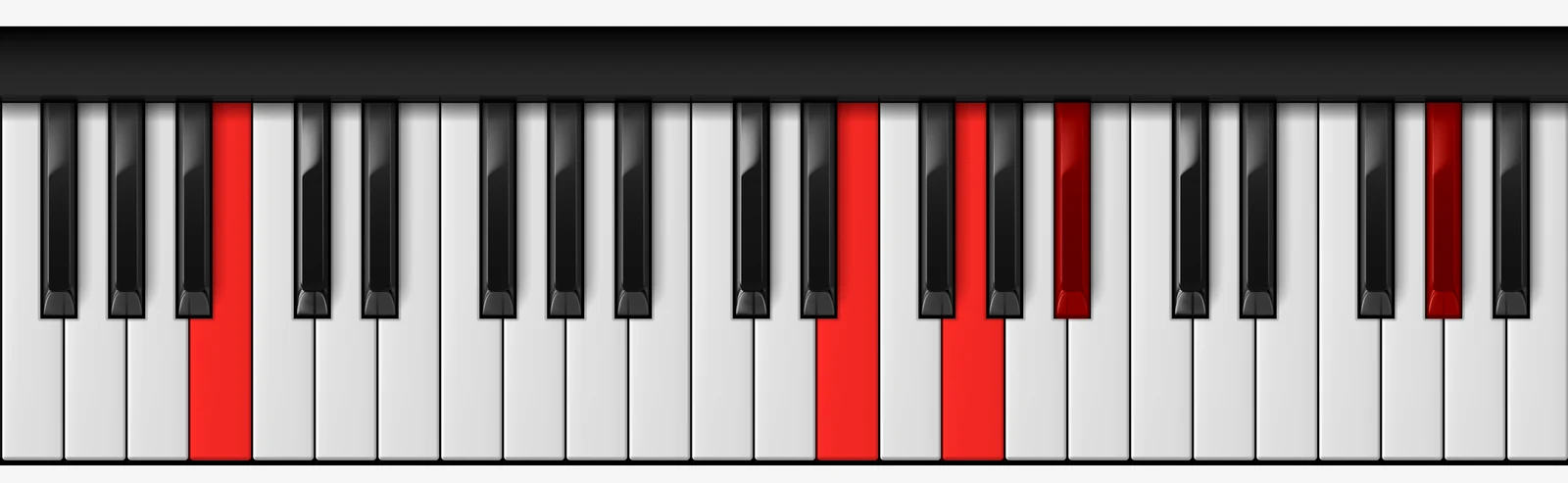 Cb 7♭13 piano chord, root position — Cb, E, G, Bb, Ab