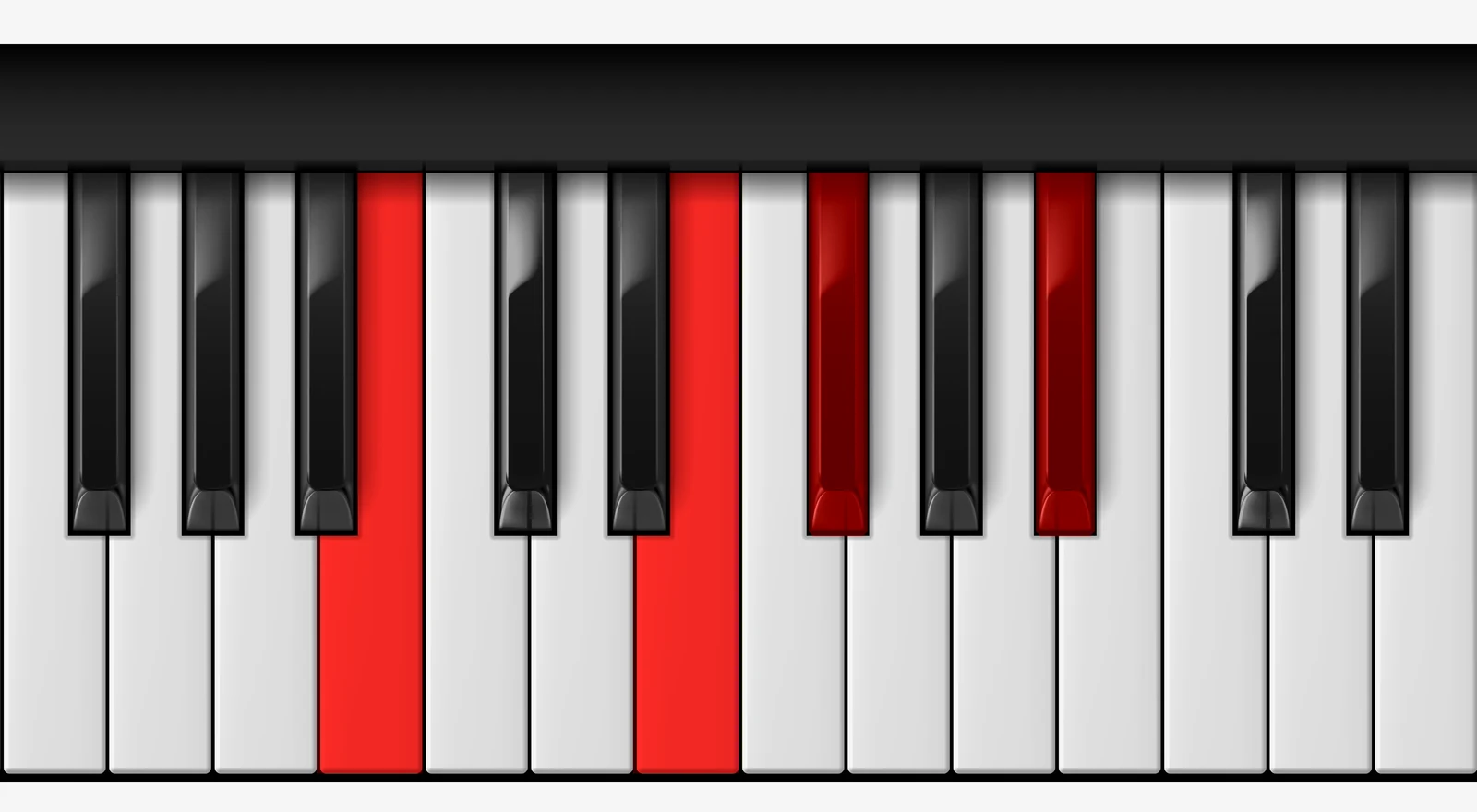 Cb 7♭5 piano chord, 1st inversion — Cb, E, Gb, Bb