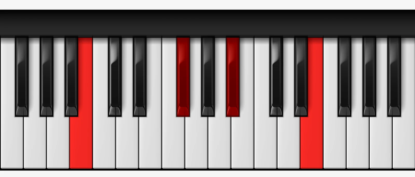 Cb 7♭5 piano chord, 2nd inversion — Cb, Gb, Bb, E