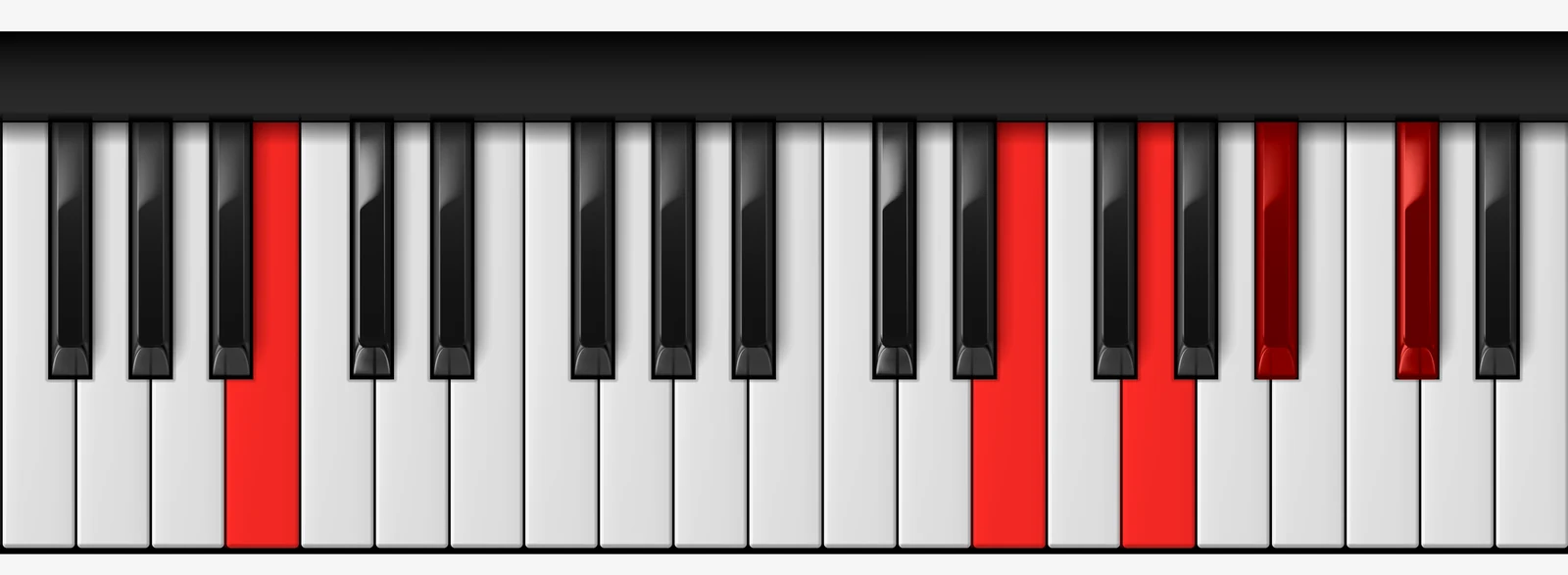 Cb 7♭9 piano chord, root position — Cb, E, G, Bb, Db