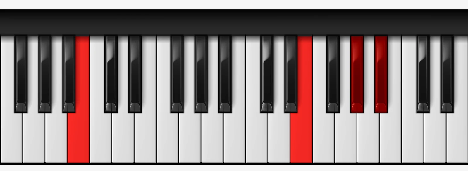 Cb 7♯5 piano chord, root position — Cb, E, G#, Bb