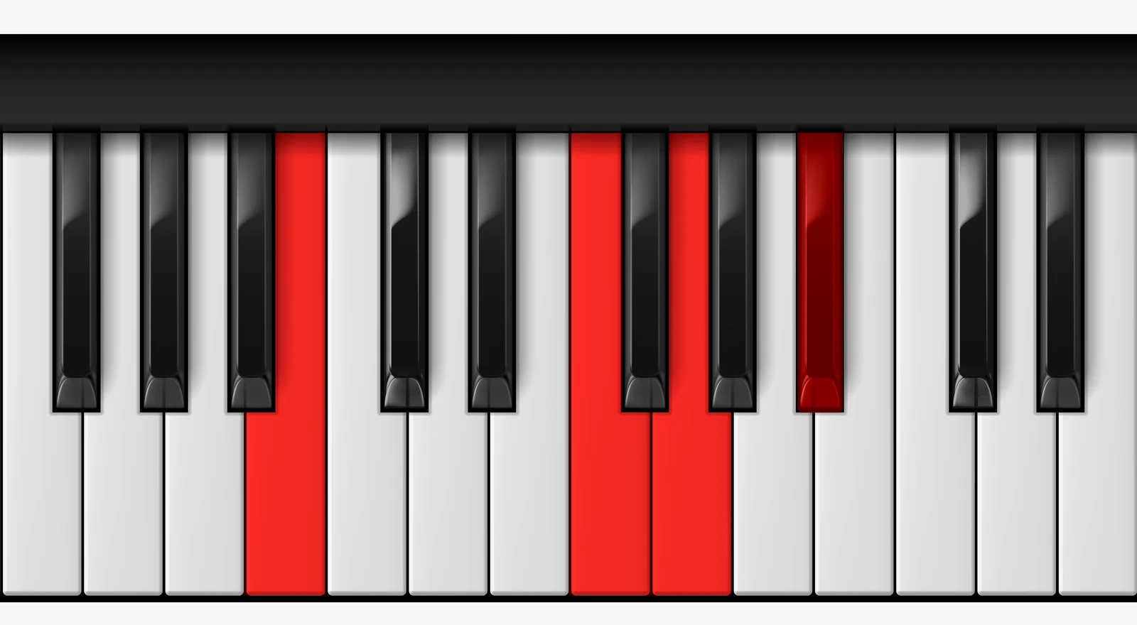 Cb 7sus4 piano chord, 1st inversion — Cb, F, G, Bb