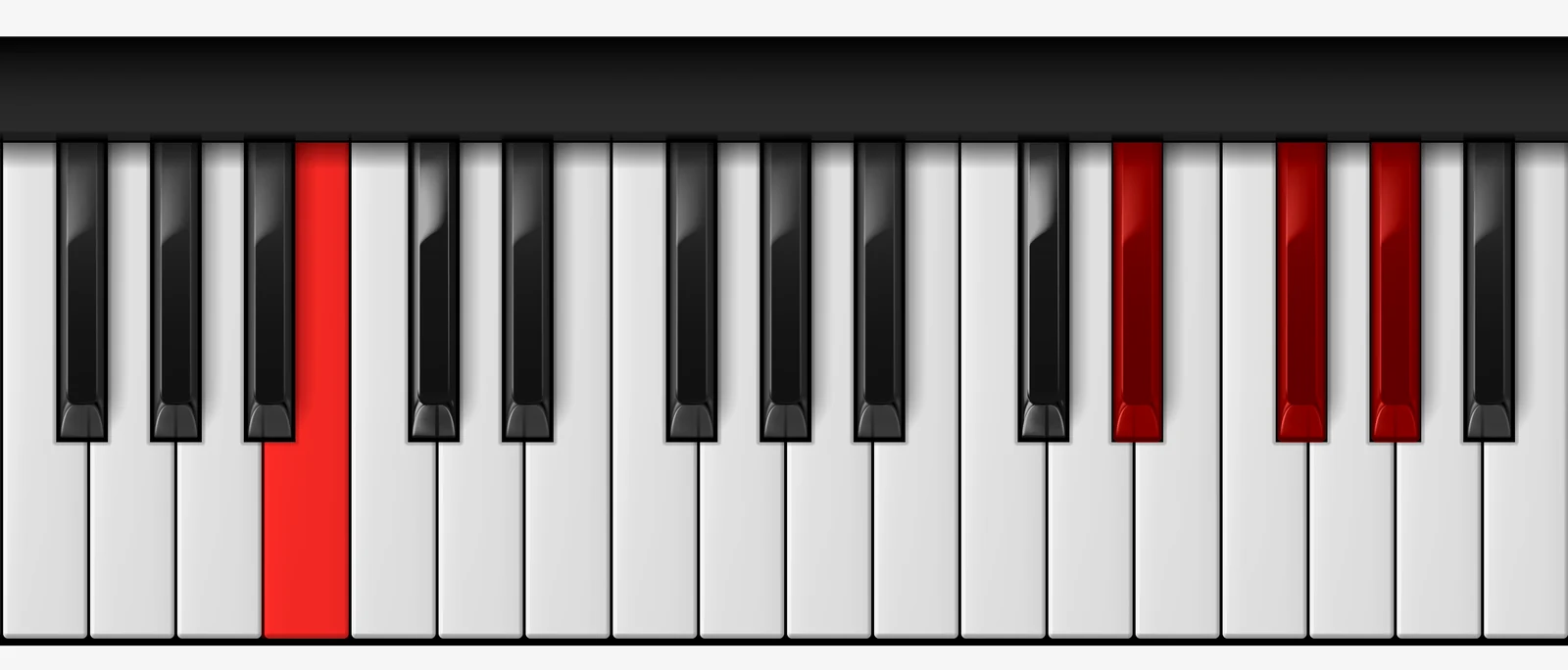 Cb Major 6 piano chord, root position — Cb, Eb, Gb, Ab