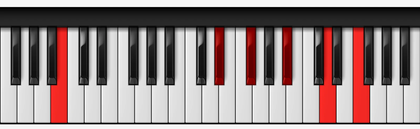 Cb mi11♭5 piano chord, root position — Cb, Eb, Gb, Bb, D, F