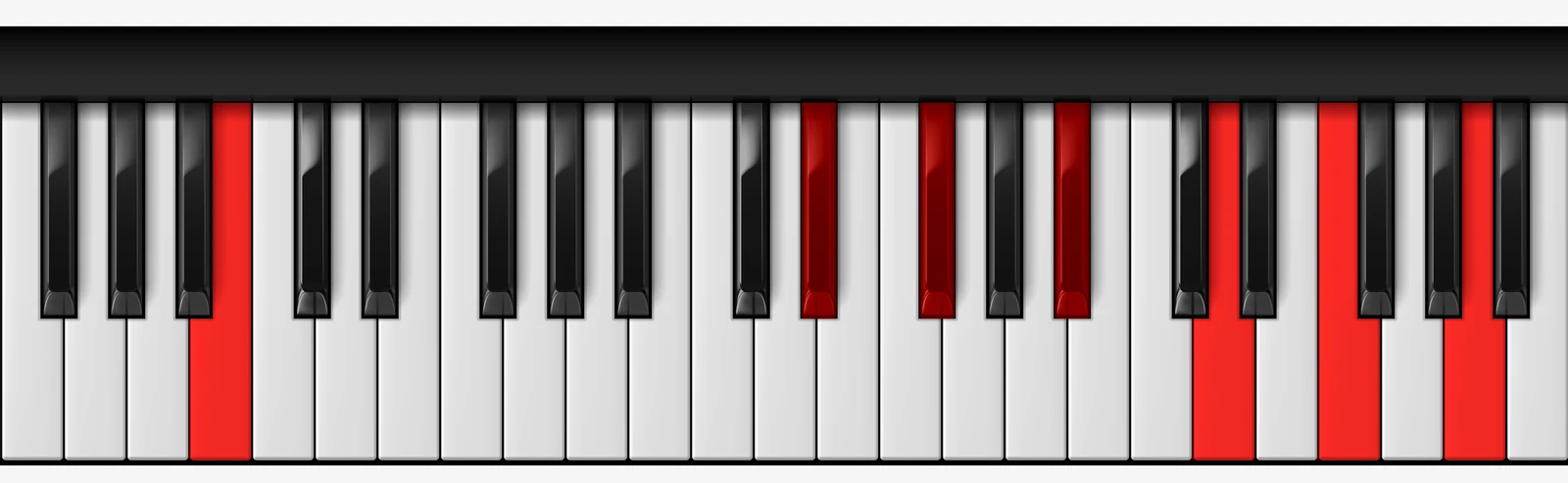 Cb mi13♭5 piano chord, root position — Cb, Eb, Gb, Bb, D, F, A