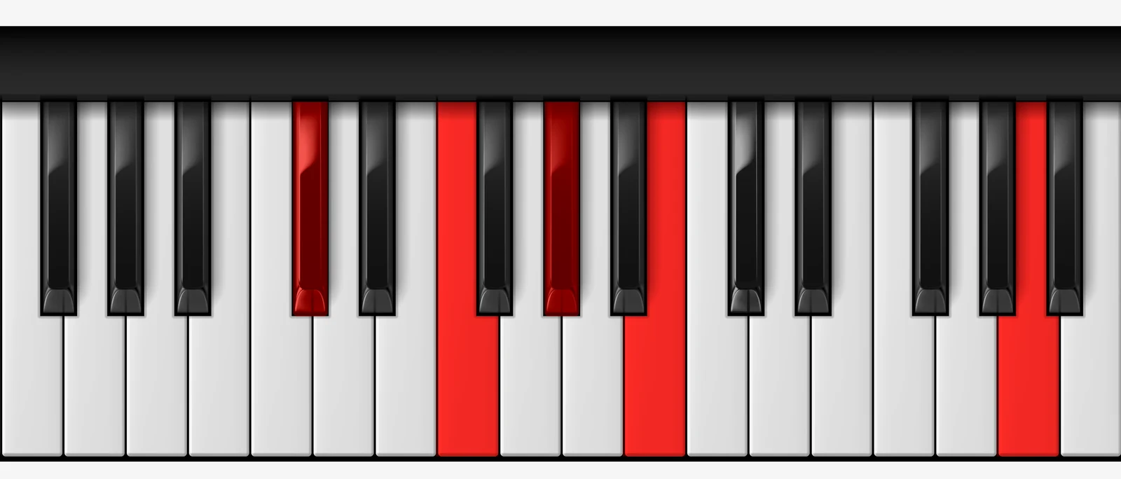 C# 7♭13 piano chord, root position — C#, F, G#, B, A