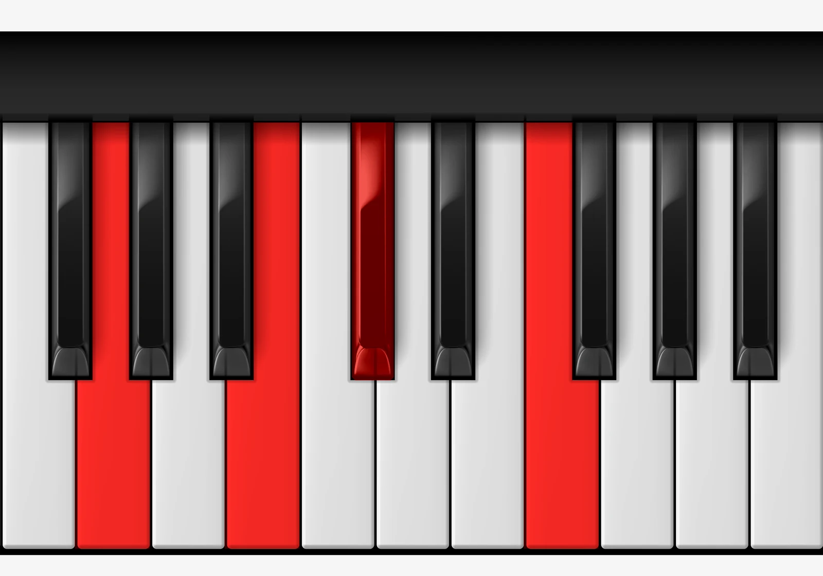 C# 7♭5 piano chord, 2nd inversion — G, B, C#, F