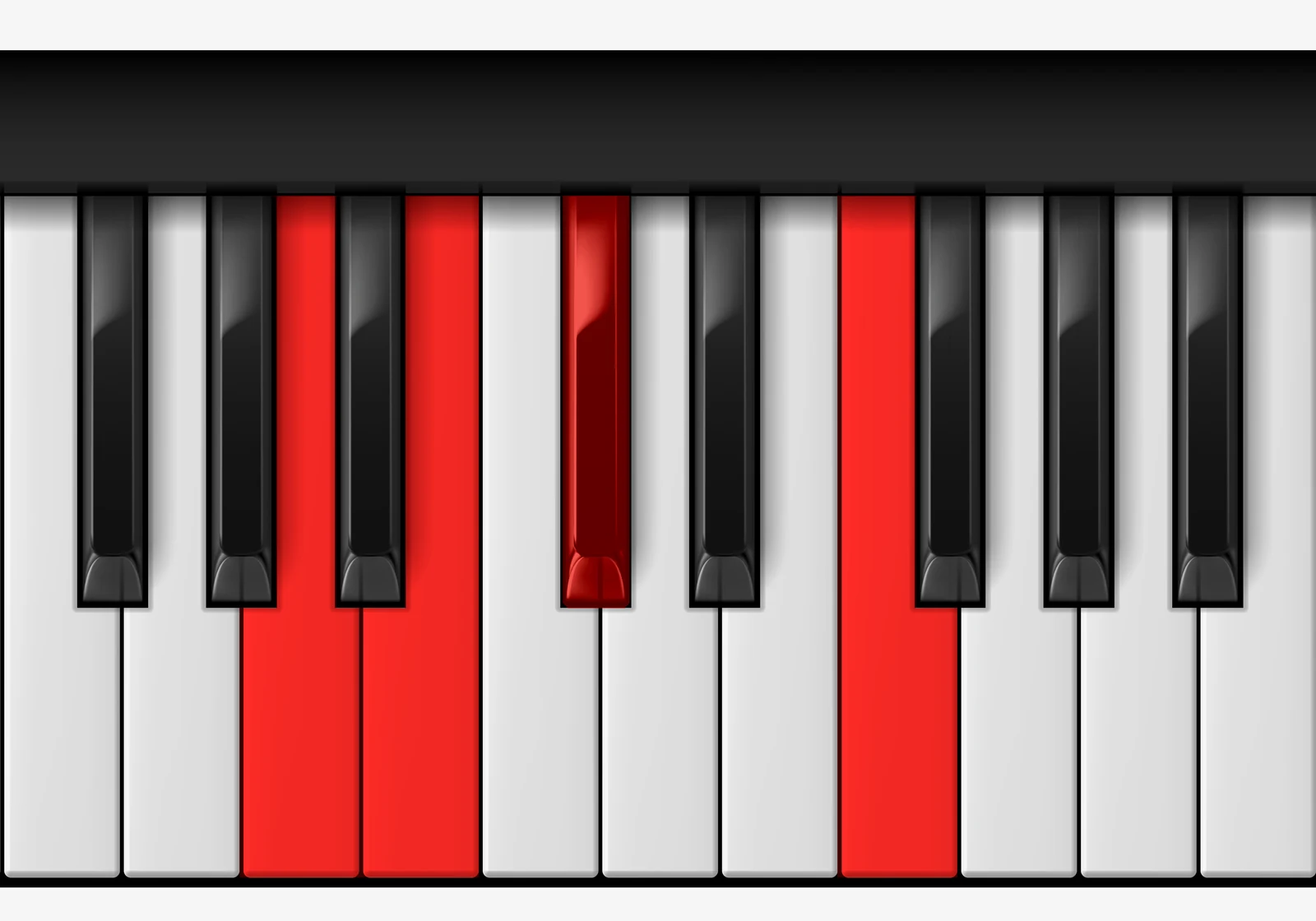 C# 7♯5 piano chord, 2nd inversion — A, B, C#, F