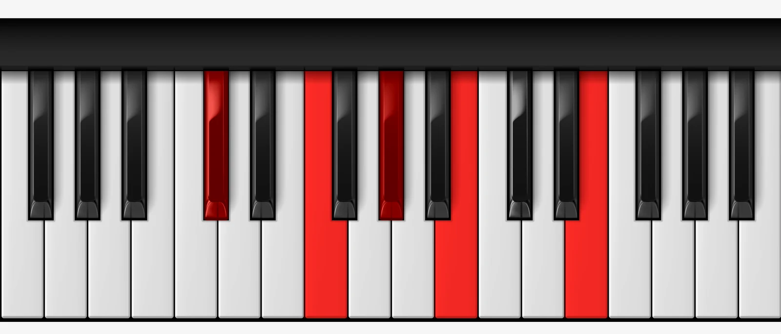 C# 7♯9 piano chord, root position — C#, F, G#, B, E