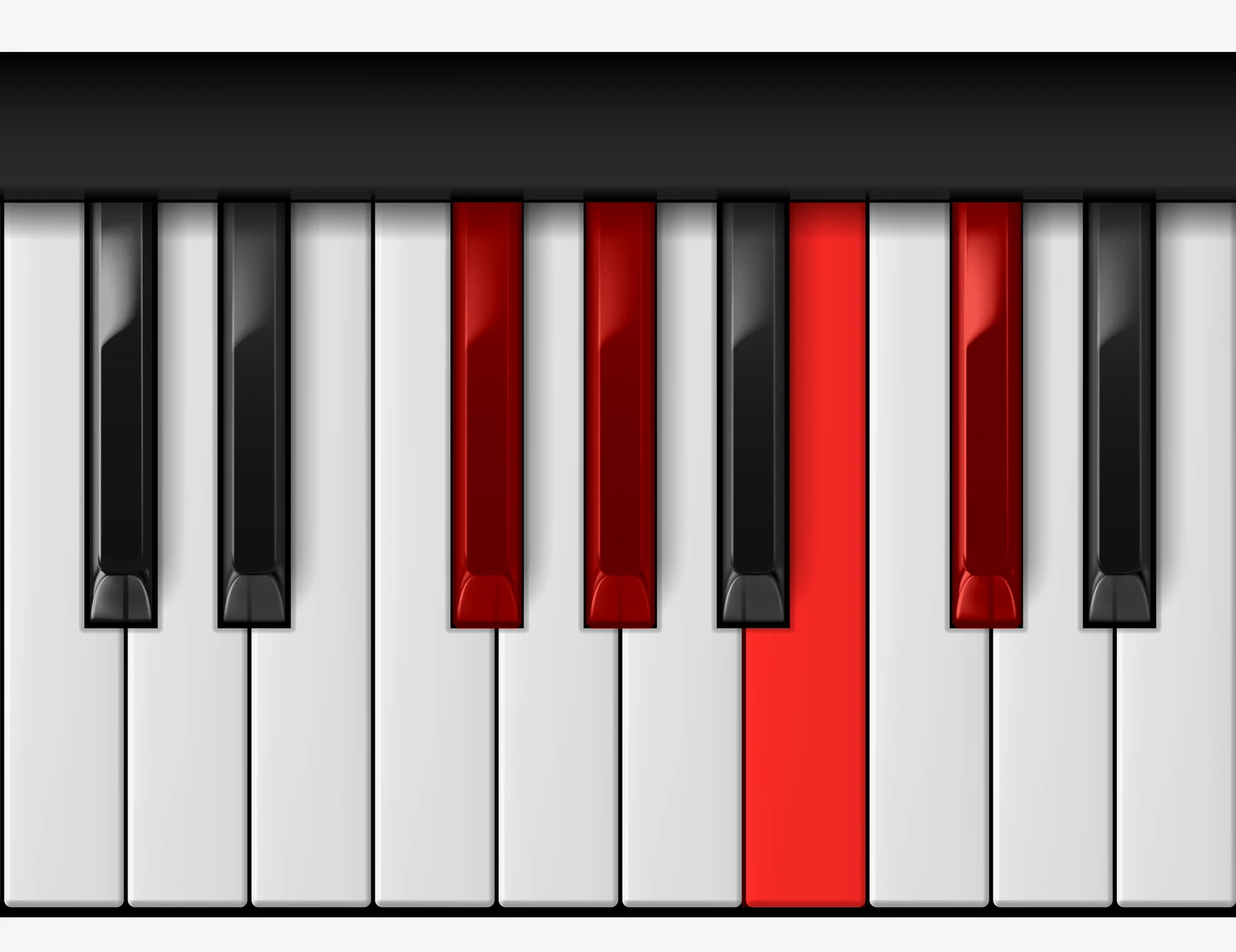 C# 7sus4 piano chord, 1st inversion — F#, G#, B, C#