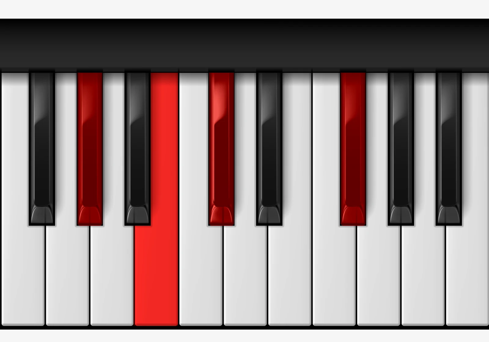 C# 7sus4 piano chord, 2nd inversion — G#, B, C#, F#