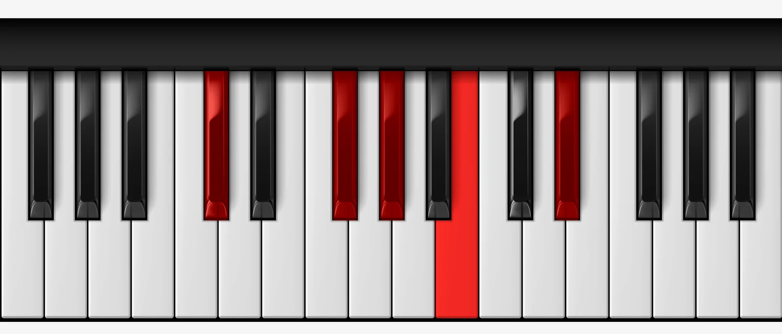 C# 9sus4 piano chord, root position — C#, F#, G#, B, D#
