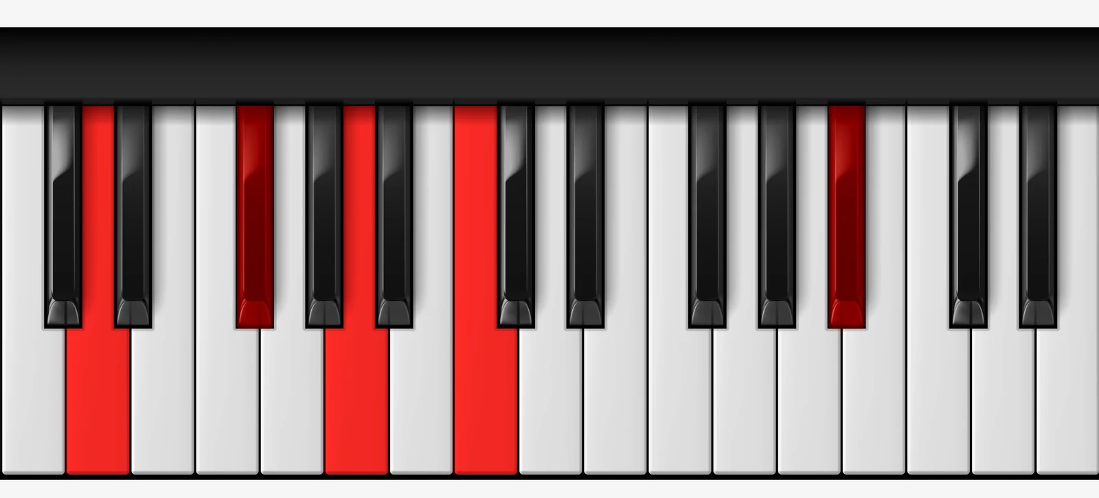 D 7♭13 piano chord, root position — D, F#, A, C, Bb