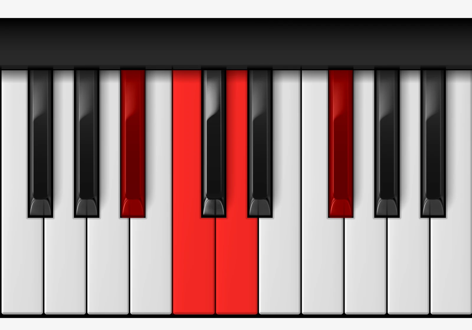 D 7♯5 piano chord, 2nd inversion — A#, C, D, F#