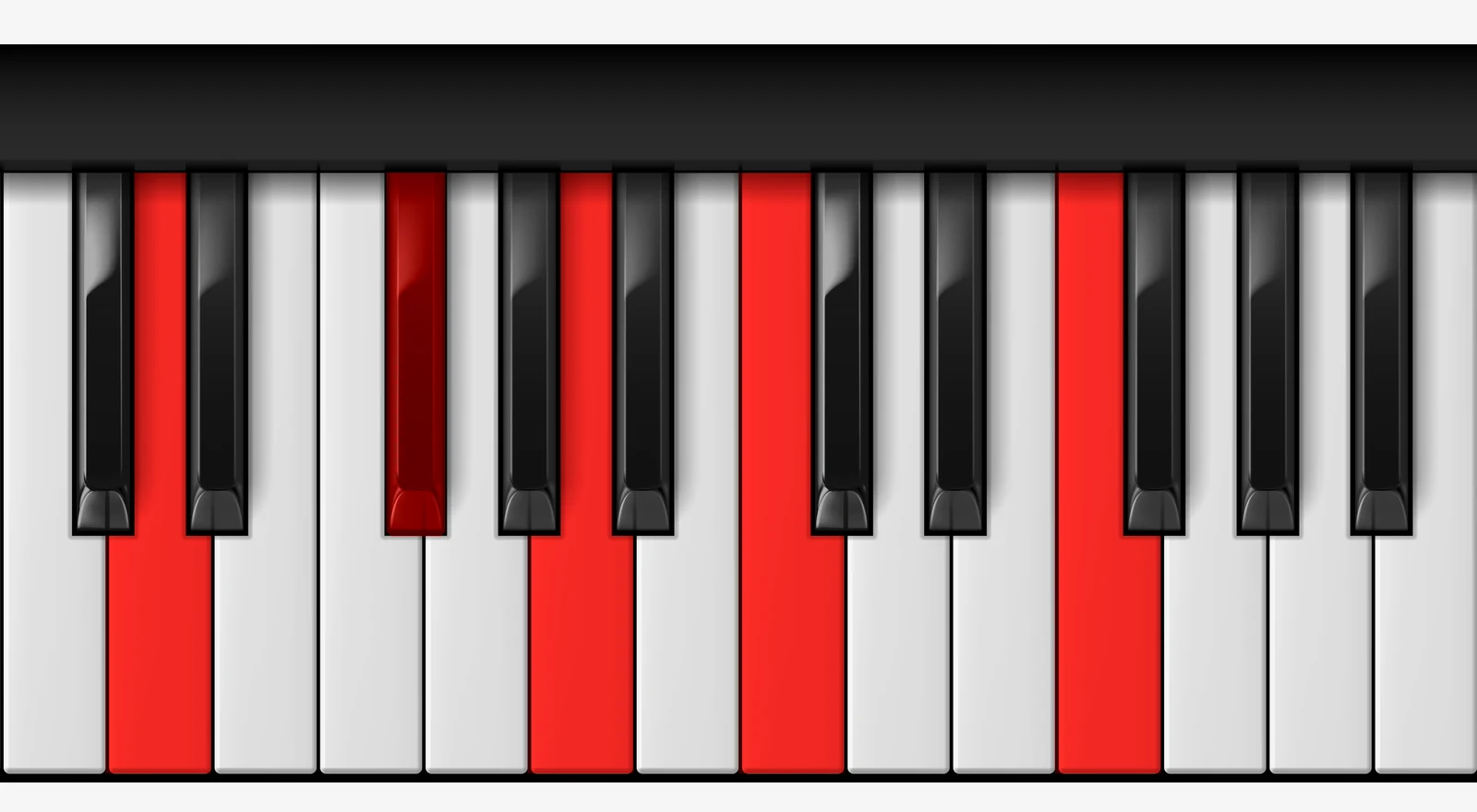 D 7♯9 piano chord, root position — D, F#, A, C, F